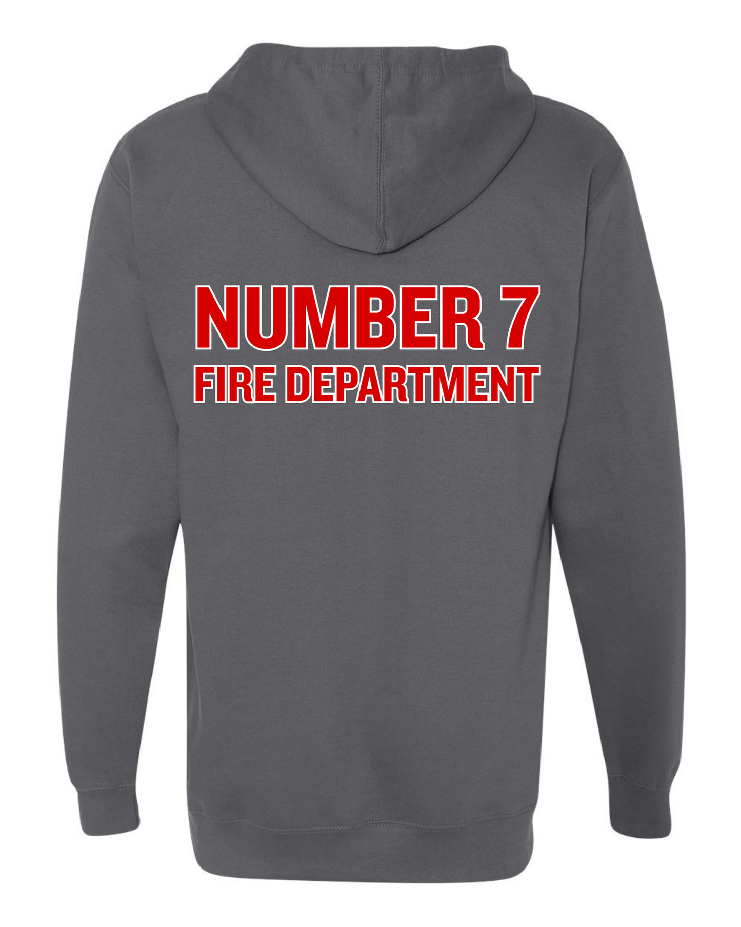 Number 7 Fire Department (Red Text)