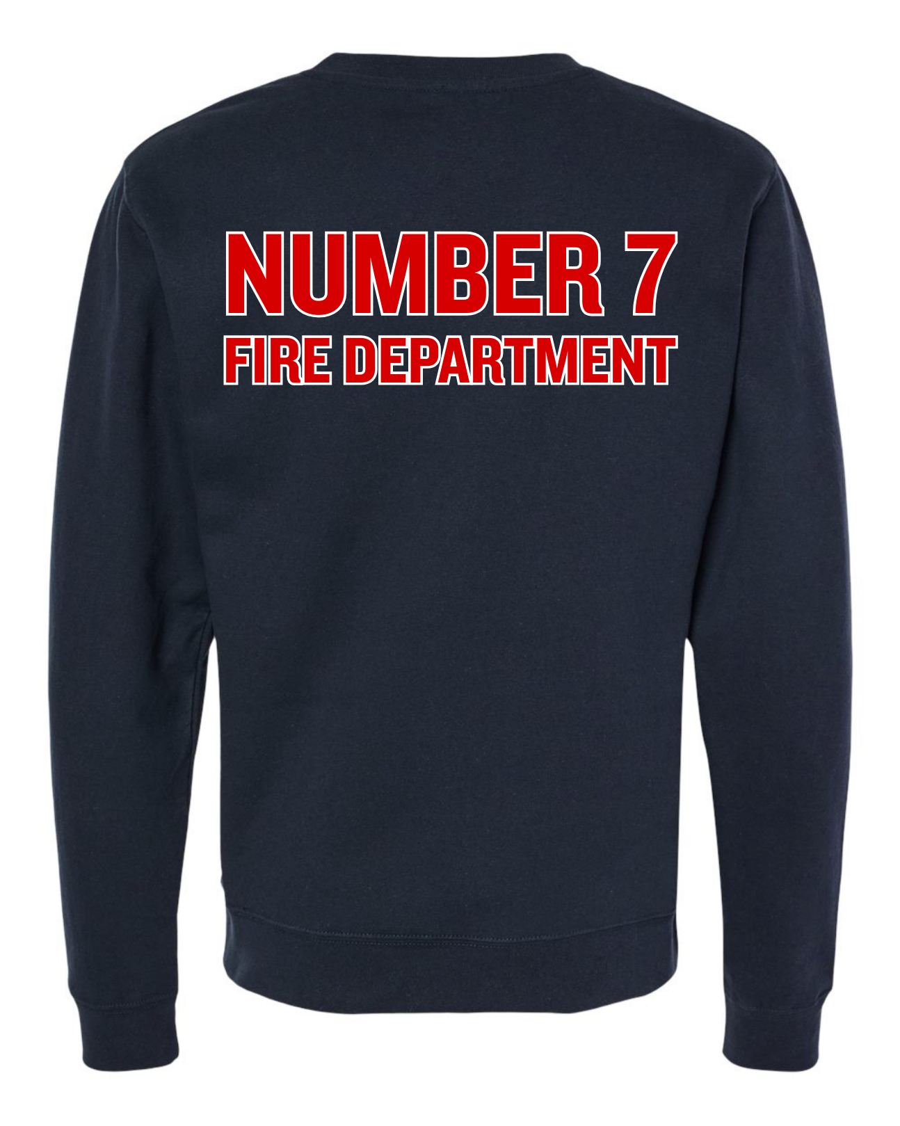 Number 7 Fire Department (Red Text)