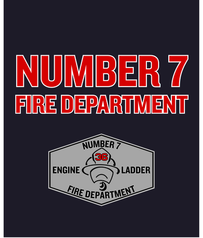 Number 7 Fire Department (Red Text)