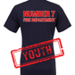 Number 7 Fire Department (Red Text)