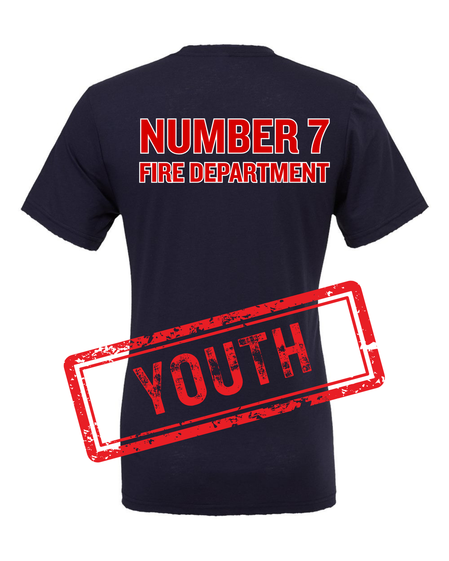 Number 7 Fire Department (Red Text)