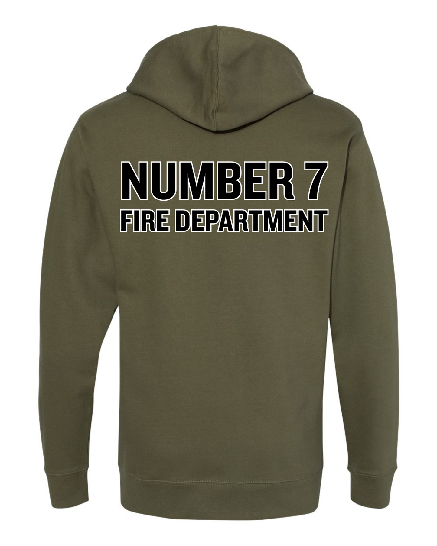 Number 7 Fire Department (Black Text)
